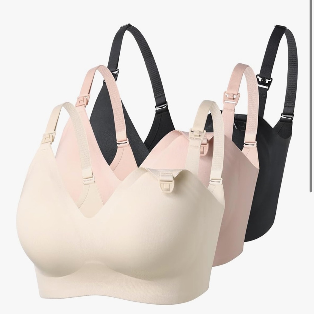 Elegant Wireless Bra Set - Black, Cream, Pink NWOT